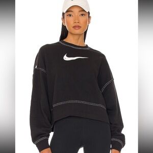 Nike Black Crewneck Cropped Sweatshirt